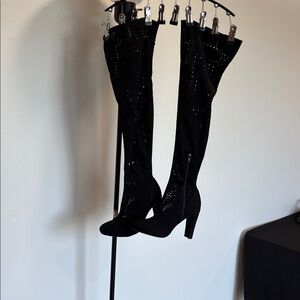 Wild Diva Black Over the Knee Boots